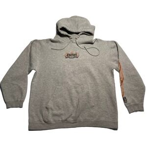 Orange County Choppers OCC Men's Large Gray Hoodie Motorcycles Flames